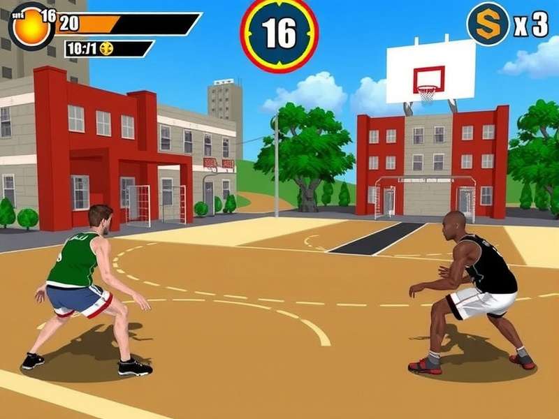 Slum Basket Ace multiplayer mode showing two players competing online